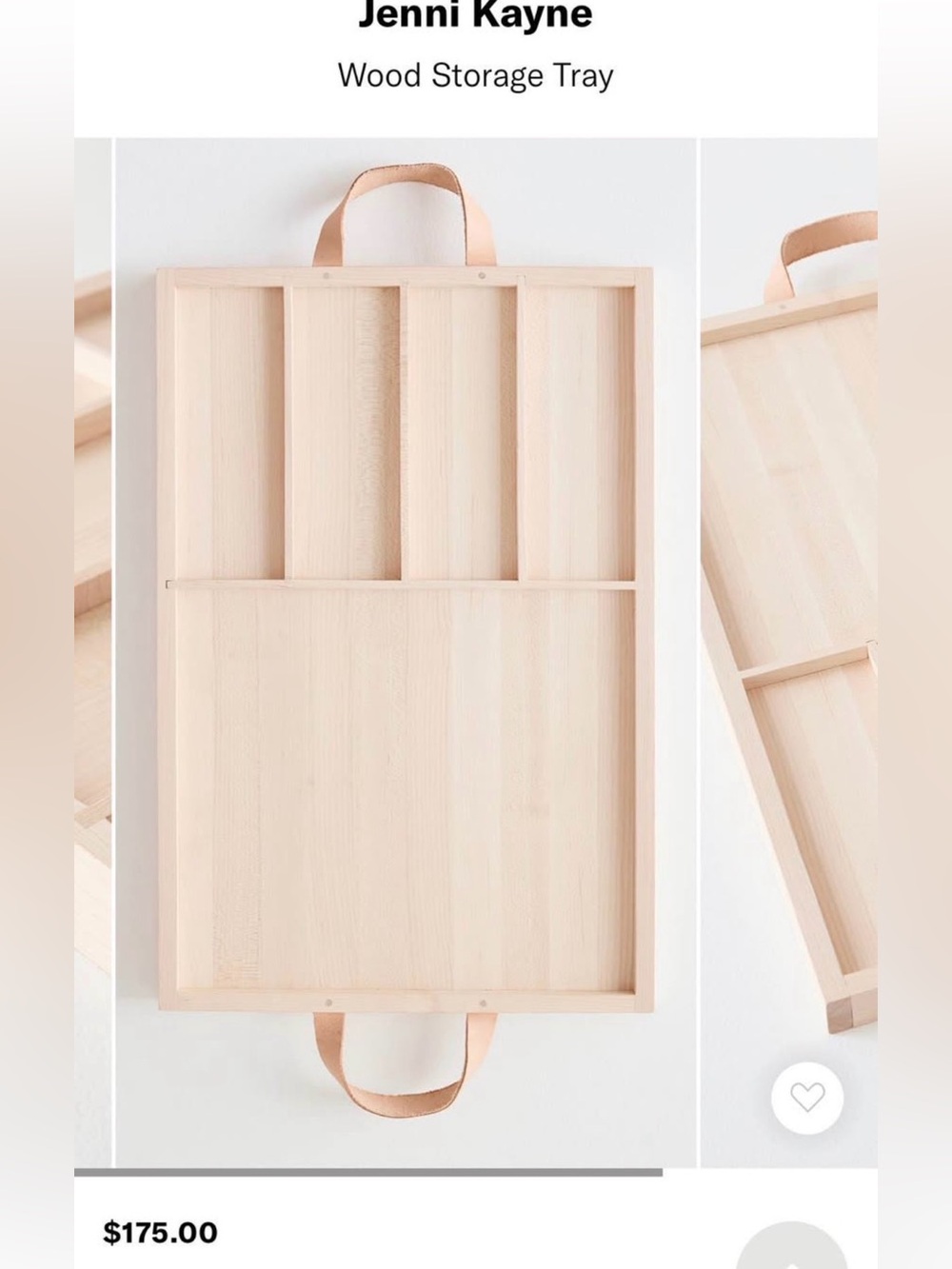 Jenni Kayne Natural Wood Tray with Divided Compartments - Picture 3 of 5